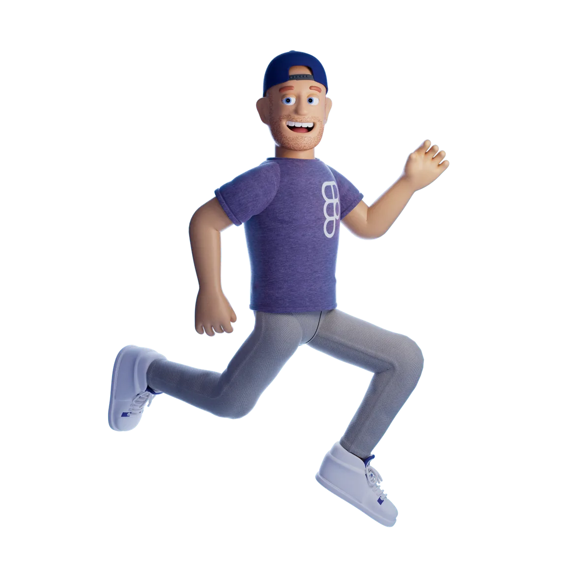 Brandon House — 3D avatar, mid-jump